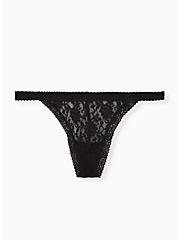 Black Lace G-String Panty , RICH BLACK, hi-res
