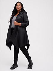 Embroidered Coat - Harry Potter Faux Suede Deathly Hallows Black, BLACK, alternate