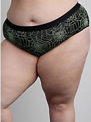 Cotton Mid-Rise Cheeky Panty, DISTRESSED SPIDERWEBS BLACK, alternate