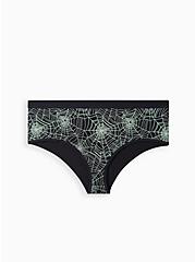 Cotton Mid-Rise Cheeky Panty, DISTRESSED SPIDERWEBS BLACK, hi-res
