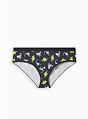 Cotton Mid-Rise Hipster Panty, BLACK DINO, hi-res