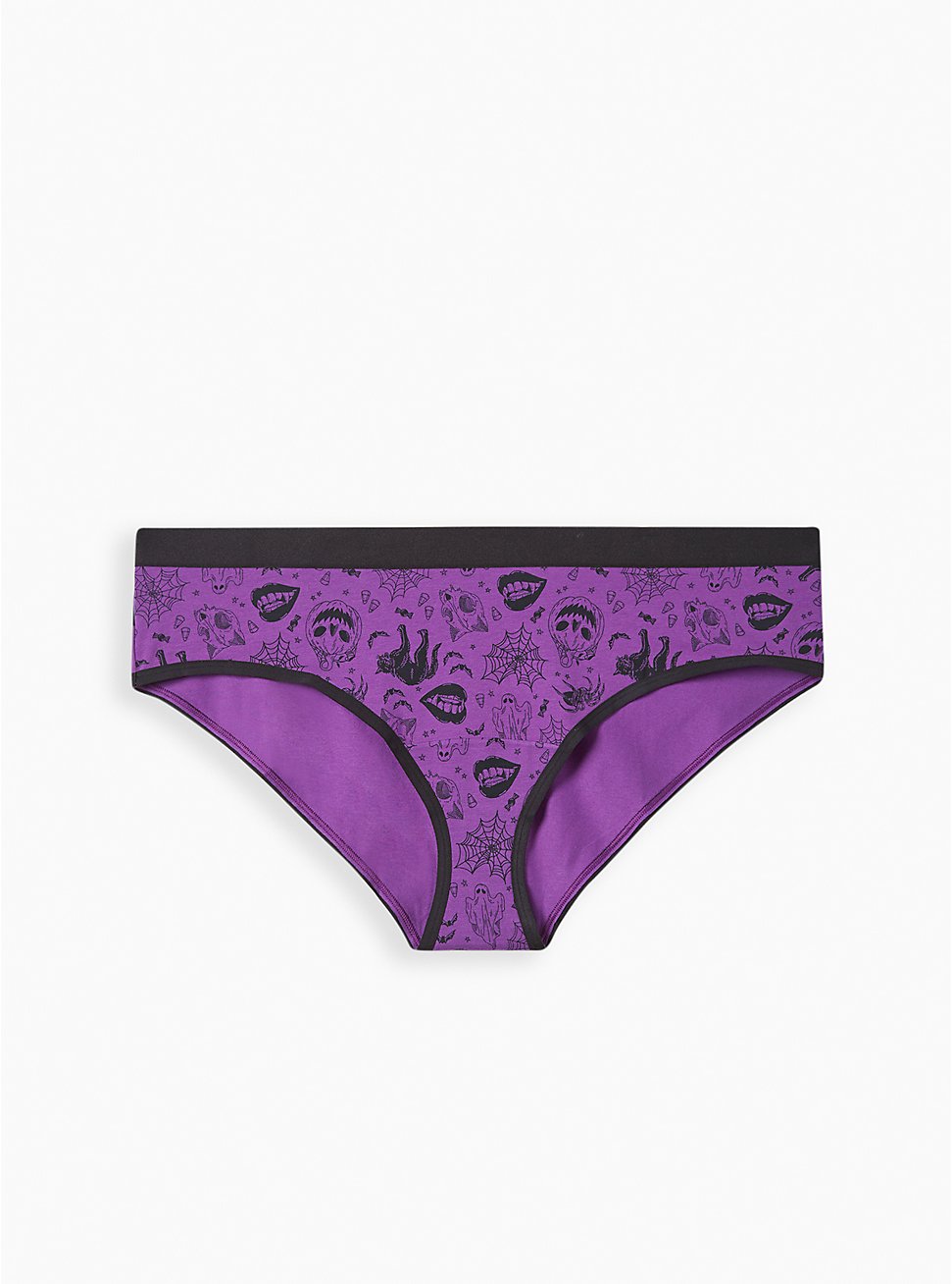 Plus Size Cotton Mid-Rise Hipster Panty, HALLOWEEN ICONS PINK, hi-res