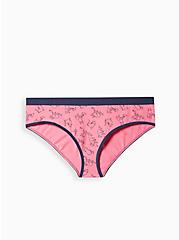 Plus Size Cotton Mid-Rise Hipster Panty, UNIMPRESSED CATS PINK, hi-res