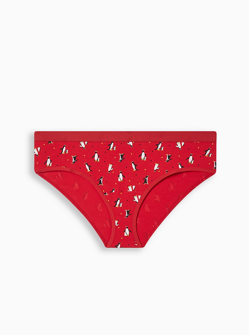 Cotton Mid-Rise Hipster Panty, PENGUINS RED DOT, hi-res