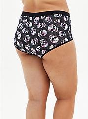 Cotton Mid-Rise Brief Panty, ROSE FILLED SKULL, alternate