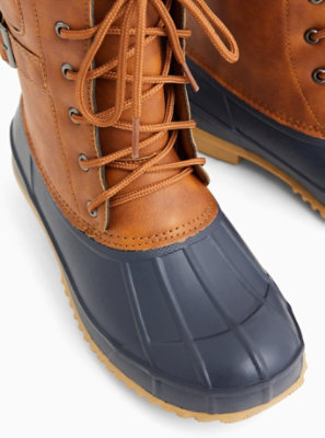 faux leather duck boots