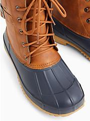 Plus Size  Duck Boot - Water Resistant Faux Leather Faux Cognac (WW), TAN/BEIGE, alternate