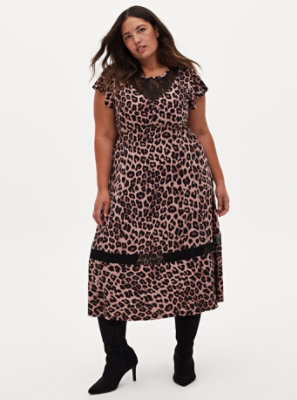 Plus Size Leopard Studio Knit Midi Dress Torrid