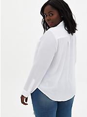 Madison Georgette Button-Up Long Sleeve Shirt, BRIGHT WHITE, alternate