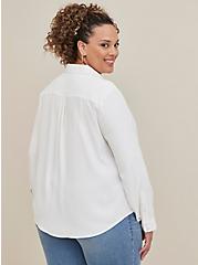 Madison Georgette Button-Up Long Sleeve Shirt, CLOUD DANCER, alternate