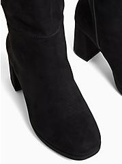 Black Faux Suede Bow Over-The-Knee Boot (WW), BLACK, alternate