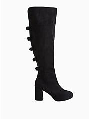 Black Faux Suede Bow Over-The-Knee Boot (WW), BLACK, hi-res