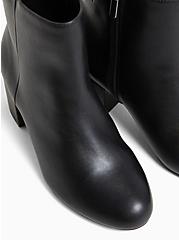 Plus Size Black Faux Leather Ankle Bootie (WW), BLACK, alternate