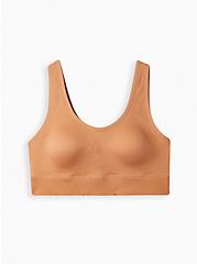 Lightly Lined Seamless Rib Scoop Bralette, CORK TAUPE, hi-res