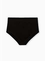 Plus Size Black Rib Seamless Brief Panty, RICH BLACK, hi-res