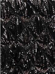 Black & Metal Sequin Fringe Mini Dress, DEEP BLACK, alternate