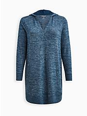Super Soft Plush Hooded Lounge Tunic Gown, LEGION BLUE, hi-res