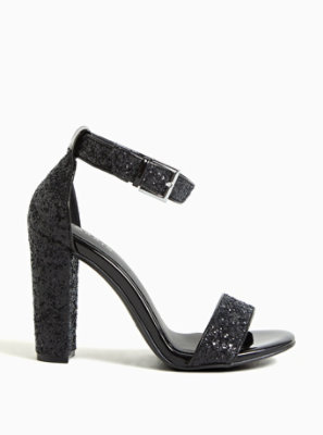 Plus Size - Black Glitter Shimmer Tapered Heel (WW) - Torrid