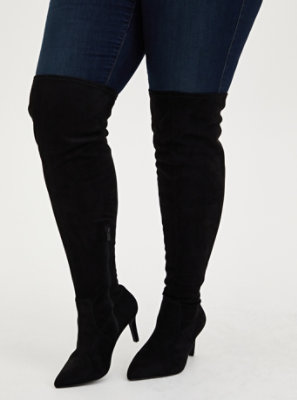 over the knee suede