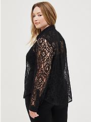 Madison Lace Button-Up Long Sleeve Shirt, DEEP BLACK, alternate