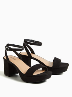 black low platform heels