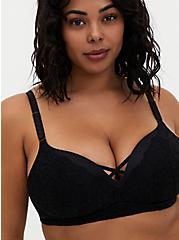 Plus Size Push-Up Wire-Free Bra - Microfiber Black with 360° Back Smoothing™, RICH BLACK, hi-res