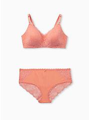 Plus Size Coral Lace 360° Back Smoothing™ Lightly Lined Everyday Wire-Free Bra, DESERT FLOWER KH, alternate
