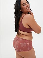 XO Push-Up Plunge Bra - Microfiber Dusty Rose with 360° Back Smoothing™, WITHERED ROSE PINK, alternate