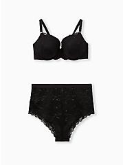 T-Shirt Push-Up Floral Lace 360° Back Smoothing™ Bra, RICH BLACK, alternate