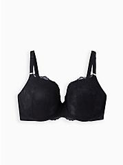 Plus Size Push-Up T-Shirt Bra - Lace Black with 360° Back Smoothing™ , RICH BLACK, hi-res