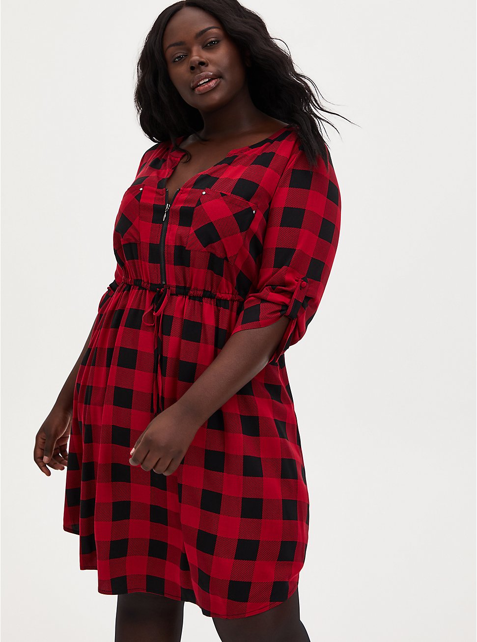 Red Flannel Dress Plus Size