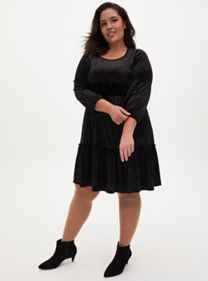 black velvet babydoll dress