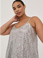 Sophie - Silver Sequined Swing Cami, SILVER, alternate
