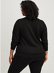 Plus Size Cupro Long Sleeve Active Sweatshirt, BLACK, alternate