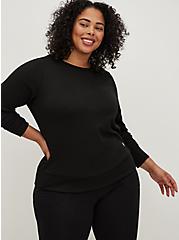 Plus Size Cupro Long Sleeve Active Sweatshirt, BLACK, hi-res