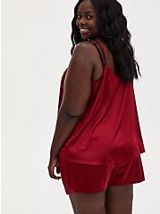 Plus Size Red Lace Dream Satin Sleep Cami, RED, alternate