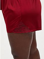 Plus Size Red Lace Dream Satin Sleep Short, RED, alternate