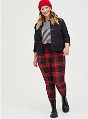 Pocket Pixie Pant - Luxe Ponte Red Plaid, PLAID - RED, hi-res