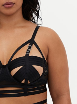 black caged bralette