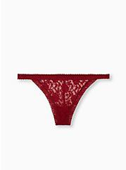 Plus Size Dark Red Lace G-String Panty, BIKING RED, hi-res