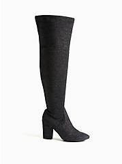 Pointed Toe Over-The-Knee Boot (WW), BLACK, alternate