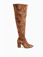 Leopard Stretch Faux Suede Pointed Toe Over-The-Knee Boot (WW), ANIMAL, alternate