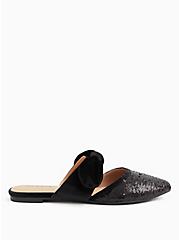 Bow & Sequin Pointed Toe Mule (WW), BLACK, alternate