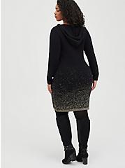 Plus Size Hoodie Dress - Black & Gold Ombre , BLACK GOLD, alternate