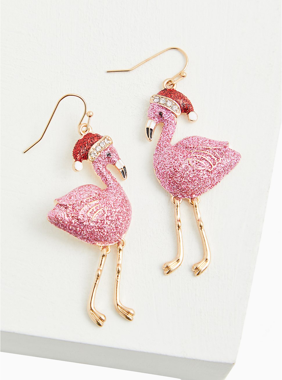 MANZHEN Pink Rhinestone Flamingo Bird Dangle Earrings