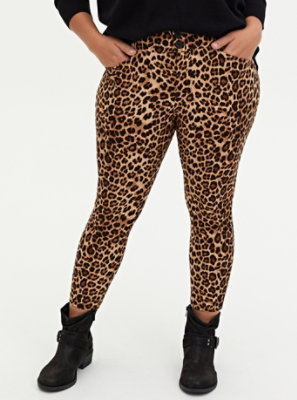Torrid - Studio Signature Leopard Ponte Skinny Ankle Trouser