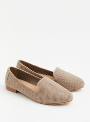 Plus Size - Taupe Nubuck Perforated Loafer (WW) - Torrid