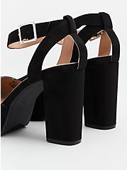 Plus Size Black Faux Suede Crisscross Platform Heel (WW), BLACK, alternate
