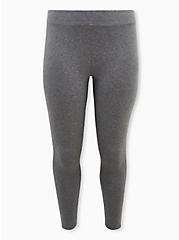 Plus Size Premium Leggings - Side Stripe Heather Grey, GREY, hi-res