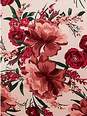 Light Pink Floral Knit Crepe Babydoll Jacket, FLORALS-RED, alternate